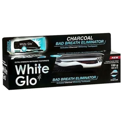 White Glo Charcoal Bad Breath Eliminator 150gr & Οδοντόβουρτσα