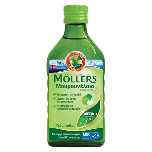 Moller's Μουρουνέλαιο Cod Liver Oil Μήλο 250ml