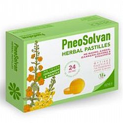 Pneosolvan Herbal Pastilles Φυτικές Παστίλιες με Μέλι για Βήχα, Ερεθισμένο Λαιμό Γεύση Γλυκάνισου & Μέντας, 24 τεμάχια