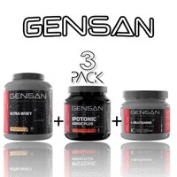 GENSAN 3PACK , Ultra Whey Cookie-Cream 1kg + Ipotonic Adhoc Plus Red Orange 480gr + L-Glutamine 250gr