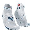 Compressport  Pro Racing Socks v4.0 Run Low - Unisex - White/Fjord Blue (1 ζευγάρι)