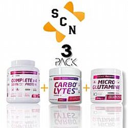 SCN 3PACK CompleteX4 - 100%  Protein (920gr) + SCN Carbo6 Lytes11 (420gr) + MicroGlutamine Kyowa (420gr)