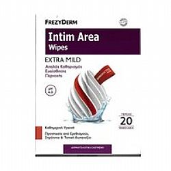 Frezyderm Intim Area Wipes pH4 Μαντηλάκια Καθαρισμού Ευαίσθητης Περιοχής, 20 τμχ