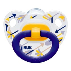 Nuk Ορθοδοντική Μπλε κρίκος/Βέλη πιπίλα Silicone 0-6m 1τμχ