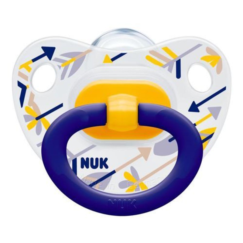 Nuk Ορθοδοντική Μπλε κρίκος/Βέλη πιπίλα Silicone 0-6m 1τμχ Nuk Ορθοδοντική Μπλε κρίκος/Βέλη πιπίλα Silicone 0-6m 1τμχ