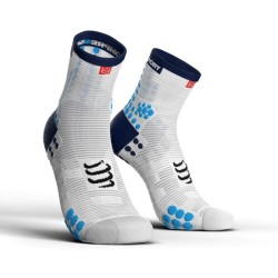 Compressport V3.0 Hi Cut 3D Run Pro Racing Socks ('Ασπρο-Μπλέ)
