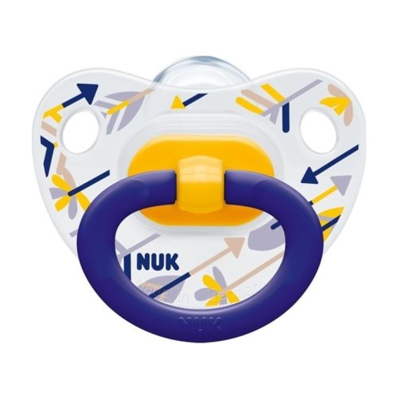 Nuk Ορθοδοντική Μπλε κρίκος/Βέλη πιπίλα Silicone 6-18m Nuk Ορθοδοντική Μπλε κρίκος/Βέλη πιπίλα Silicone 6-18m