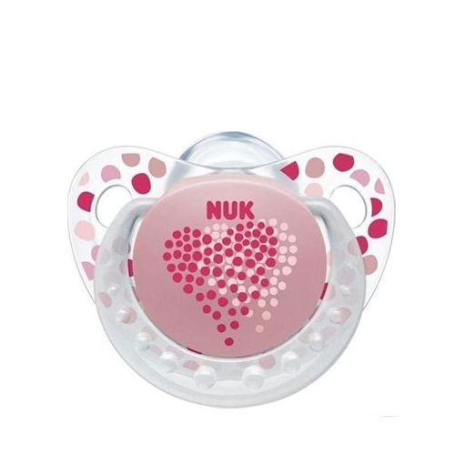 Nuk Trendline Adore Ροζ Καρδιά πιπίλα Silicone 18-36m