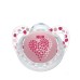 Nuk Trendline Adore Ροζ Καρδιά πιπίλα Silicone 18-36m