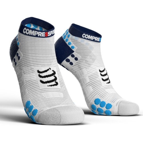 Compressport V3 Lo Smart Run Socks Ασπρη/Μπλε