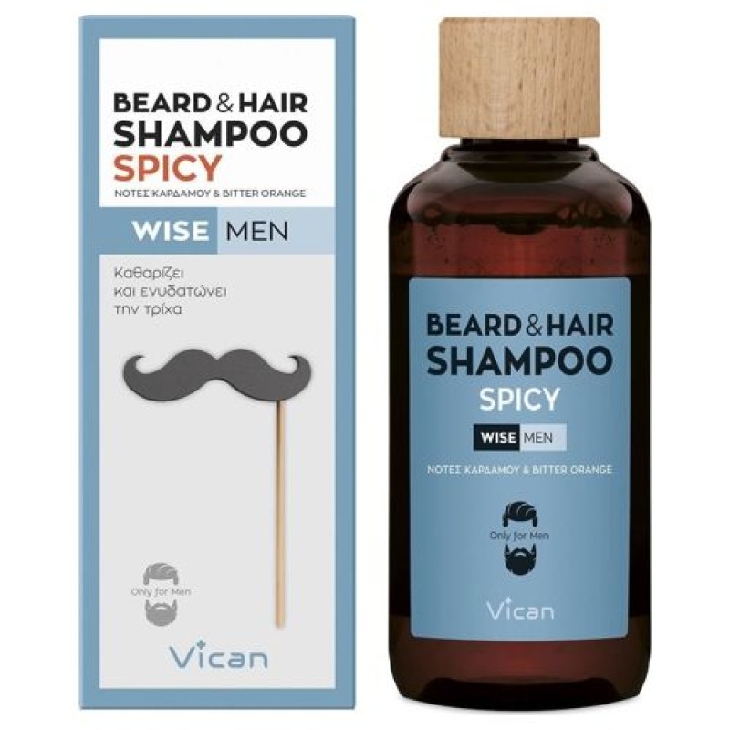 Vican Wise Men Beard & Hair Shampoo Spicy 200ml Vican Wise Men Beard & Hair Shampoo Spicy 200ml