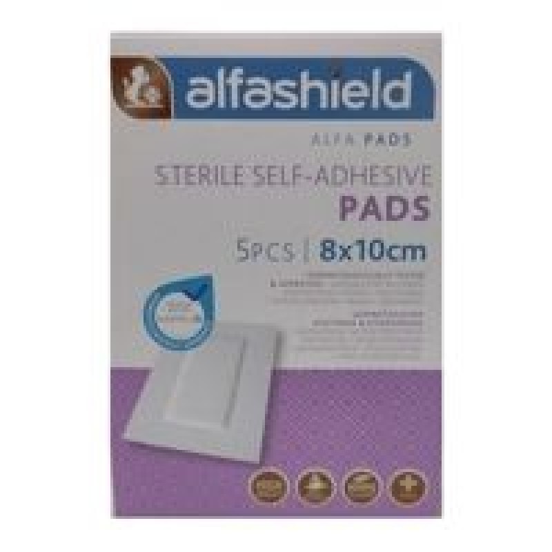 Alfashield Αποστειρωμένα Αυτοκόλλητα Επιθέματα 8*10cm 5τμχ
