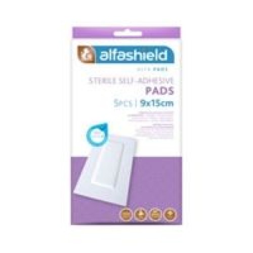 Alfashield Αποστειρωμένα Αυτοκόλλητα Επιθέματα 9*15cm 5τμχ