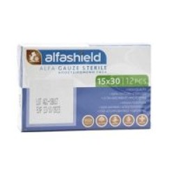 AlfaShield Alfa Gauze Αποστειρωμενη Γάζα 15*30cm 12τμχ