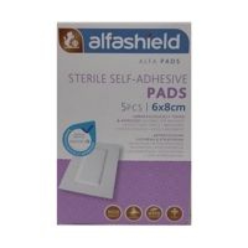 Alfashield Αποστειρωμένα Αυτοκόλλητα Επιθέματα 6*8cm 5τμχ