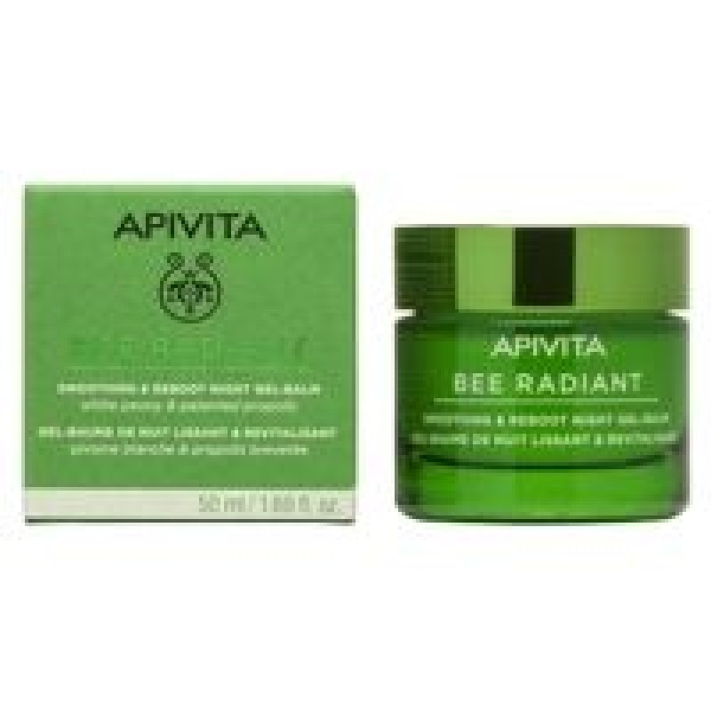 Apivita Bee Radiant Λευκή Παιώνια & Πατενταρισμένη Πρόπολη Gel-Balm Νύχτας 50ml