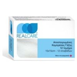 Real Care Αποστειρωμένες Κομπρέσες Γάζης 15*15 12τμχ