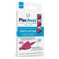 PlacAway Triple Action Μεσοδόντια Βουρτσάκια 0.4mm Ροζ 6τμχ