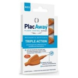 PlacAway Triple Action Μεσοδόντια Βουρτσάκια 0.45mm Πορτοκαλί 6τμχ