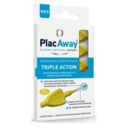 PlacAway Triple Action Μεσοδόντια Βουρτσάκια 0.7mm Κίτρινο 6τμχ