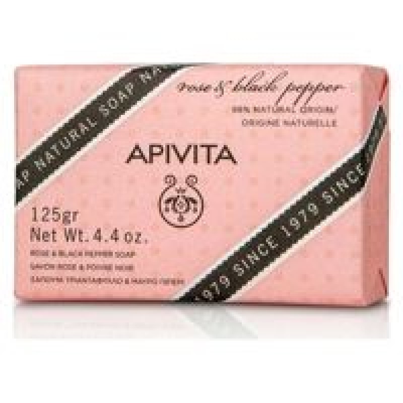 Apivita Rose & Black Pepper Natural Soap 125gr