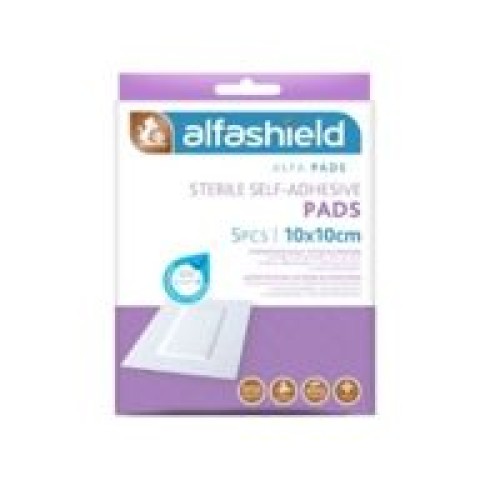 Alfashield Αποστειρωμένα Αυτοκόλλητα Επιθέματα 10*10cm 5τμχ