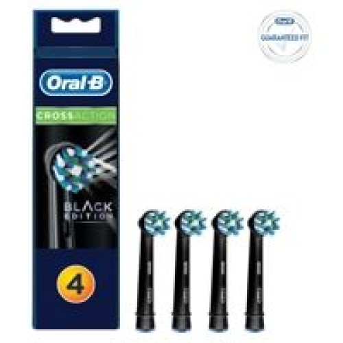 Oral-B Cross Action Black Edition Ανταλλακτικές Κεφαλές 4τμχ