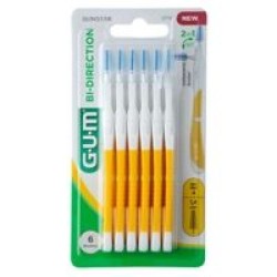 GUM Bi-Direction Μεσοδόντια Βουρτσάκια με Λαβή 1.4mm Πορτοκαλί 6τμχ