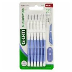 GUM Bi-Direction Μεσοδόντια Βουρτσάκια με Λαβή 0,6mm Μωβ 6τμχ