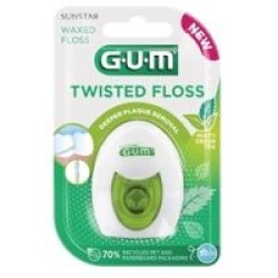 GUM Twisted Floss 3500 Κερωμένο Οδοντικό Νήμα με Γεύση Minty Green Tea 30m
