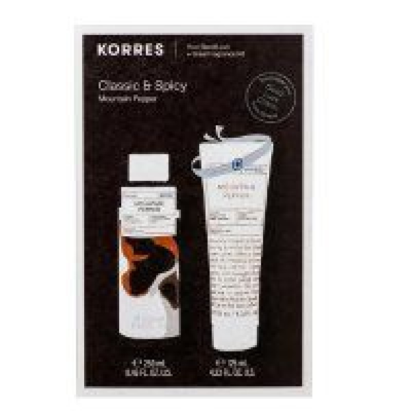 KORRES Classic & Spicy, Mountain Pepper Showergel - 250ml & Aftershave Balm - 125ml