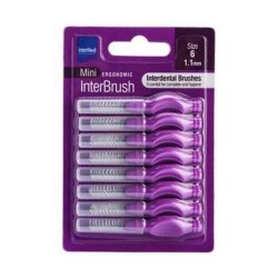 Intermed Ergonomic Mini Μεσοδόντια Βουρτσάκια με Λαβή 1.1mm Μωβ 8τμχ