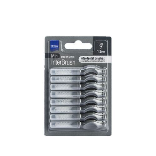 Intermed Ergonomic Mini Μεσοδόντια Βουρτσάκια με Λαβή 1.3mm Γκρί 8τμχ