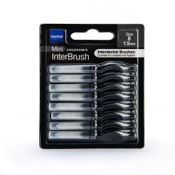 Μεσοδόντια Βουρτσάκια με Intermed Ergonomic Mini ΜεΛαβή 1.5mm Μαύρα 8τμχ