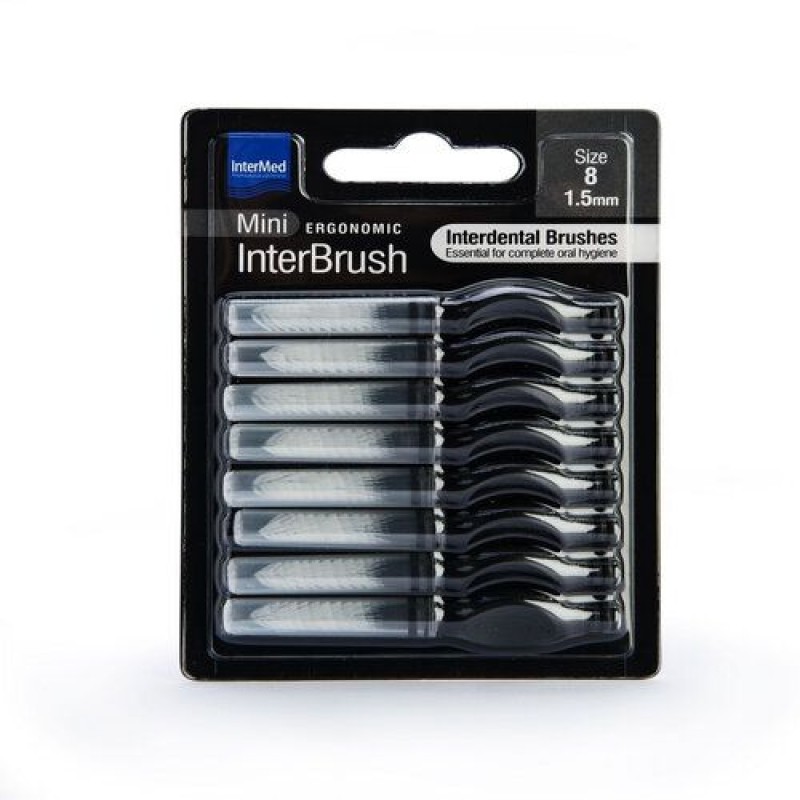 Μεσοδόντια Βουρτσάκια με Intermed Ergonomic Mini ΜεΛαβή 1.5mm Μαύρα 8τμχ Μεσοδόντια Βουρτσάκια με Intermed Ergonomic Mini ΜεΛαβή 1.5mm Μαύρα 8τμχ