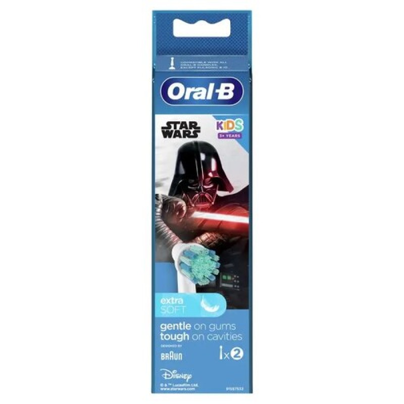 Oral-B Vitality Kids Star Wars Ανταλλακτικές Κεφαλές Ηλεκτρικής Παιδικής Οδοντόβουρτσας 2 Τμχ