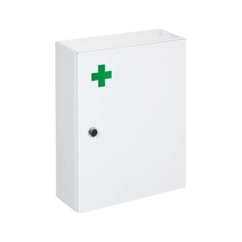 ΕΛΧΑΤ Μεταλλικό Φαρμακείο Πρώτων Βοηθειών Τοίχου με Κλειδαριά 38x29x12cm 1 τμχ
