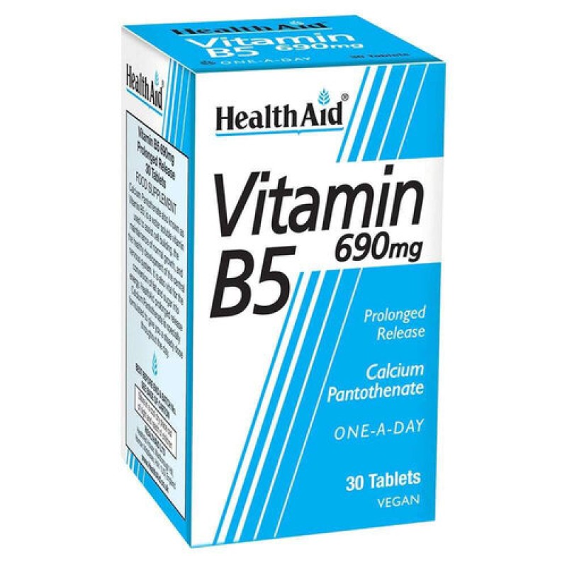 Health Aid Vitamin B5 Βιταμίνη 690mg 30 ταμπλέτες Health Aid Vitamin B5 Βιταμίνη 690mg 30 ταμπλέτες