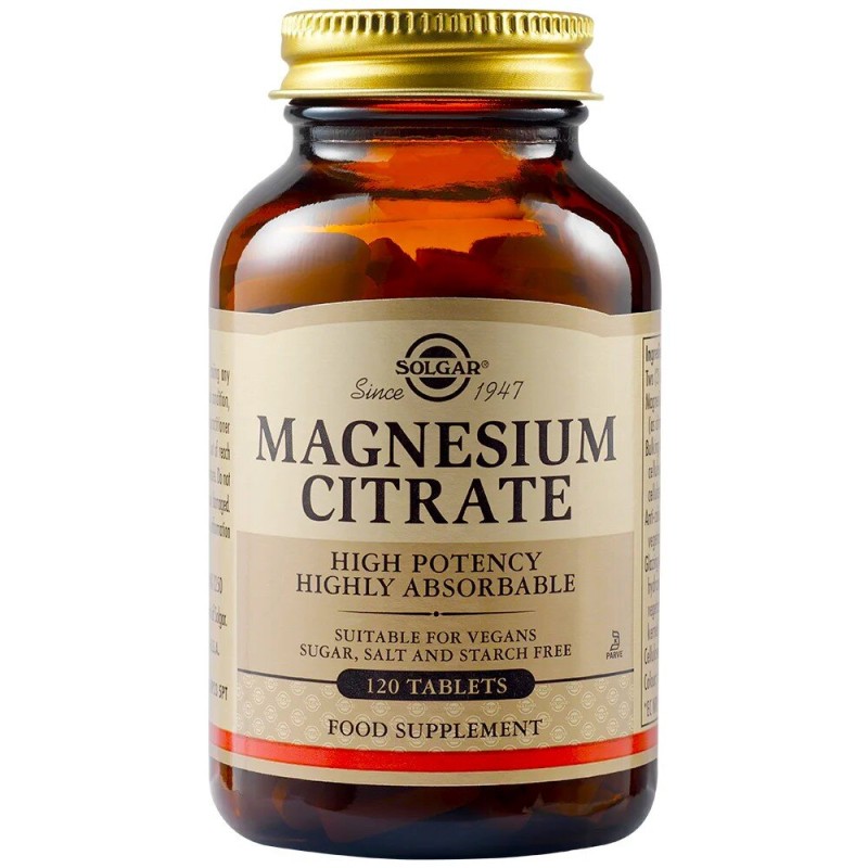 Solgar Magnesium Citrate 200mg 120 ταμπλέτες