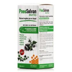 Rener PneoSolvan Phyto Ενηλίκων Φυτικό Σιρόπι για πονόλαιμο και βήχα, Μέλι & 6 Βότανα με γεύση Μήλο 150ml