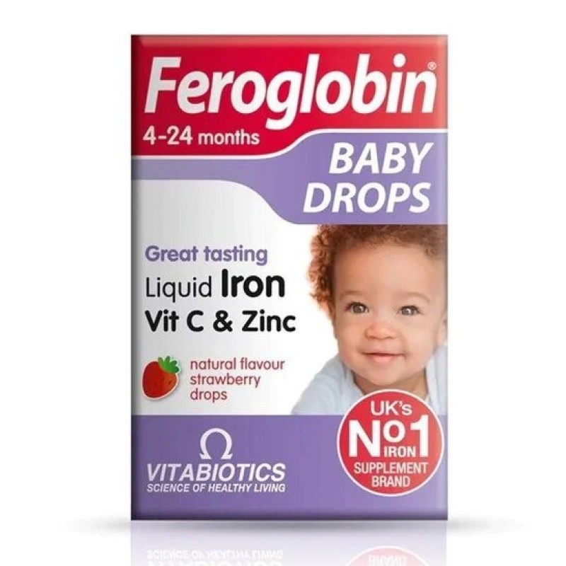 Vitabiotics Feroglobin Baby Drops 4-24m, Βρεφικό Συμπλήρωμα Διατροφής Με Σίδηρο 30ml