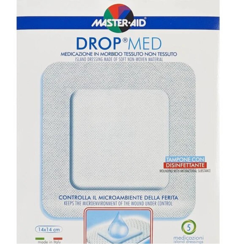 Master Aid Drop Med Αυτοκόλλητα Επιθέματα 14x14cm 5τμχ