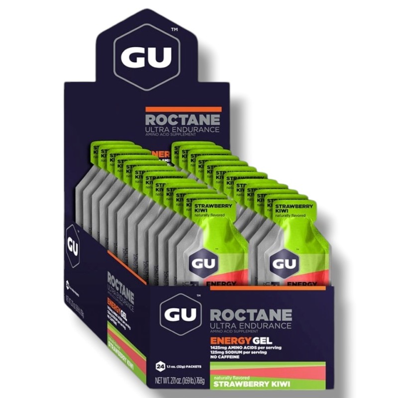 GU Roctane Energy Gel Strawberry Kiwi box 24 x 32gr GU Roctane Energy Gel Strawberry Kiwi box 24 x 32gr