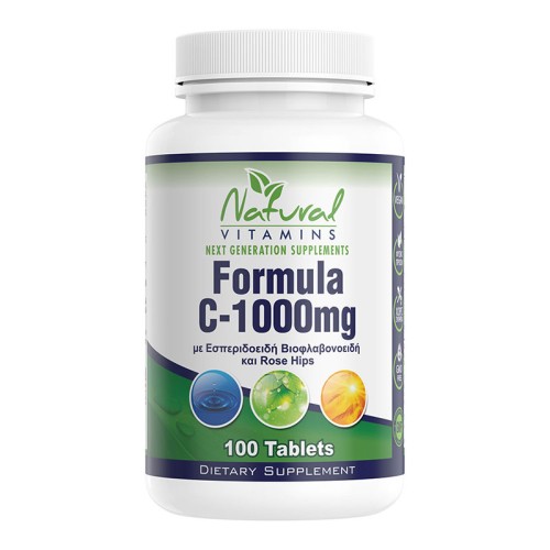 Natural Vitamins Vitamin C 1000mg με Εσπεριδοειδή και Rose Hips 100tabs