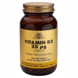 Solgar D-3 1000IU softgels 100s