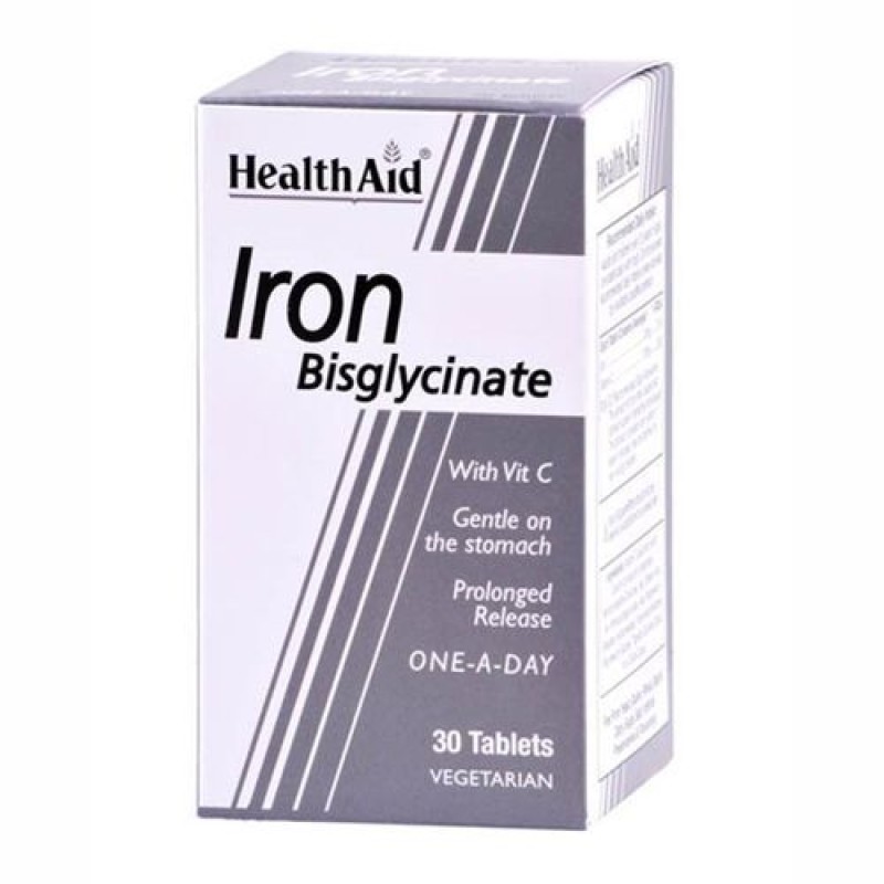 Health Aid Iron Bisglycinate With Vit C veg.tabs 30s Health Aid Iron Bisglycinate With Vit C veg.tabs 30s