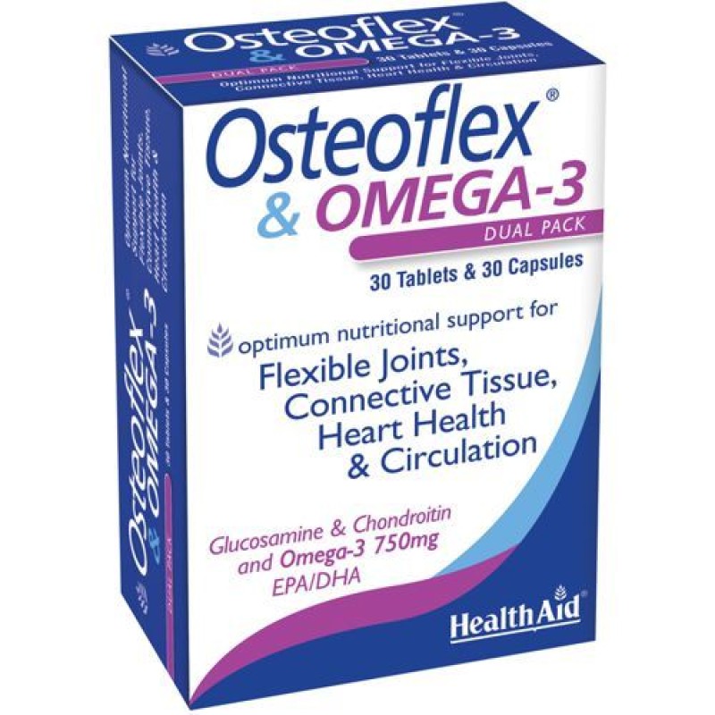 Health Aid Osteoflex & Omega 3 750mg tabs 30 & 30s