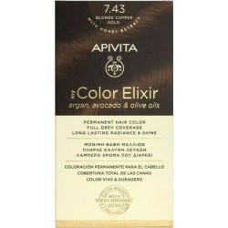 Apivita My Color Elixir Βαφή Μαλλιών Χωρίς Αμμωνία 7.43 Ξανθό Χάλκινο Μελί 50ml