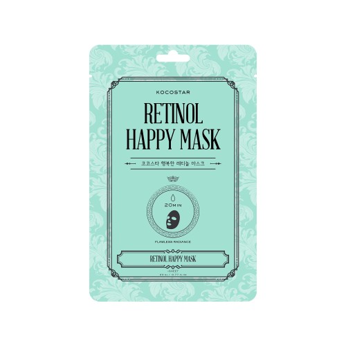 KOCOSTAR Retinol Happy Mask,Μάσκα προσώπου με ρετινόλη για λεία και λαμπερή επιδερμίδα,1 τεμ.