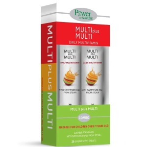 Power of Nature Multi Plus – Πολυβιταμίνες με Stevia Χωρίς Ζάχαρη (2x20 Αναβράζοντα Δισκία)